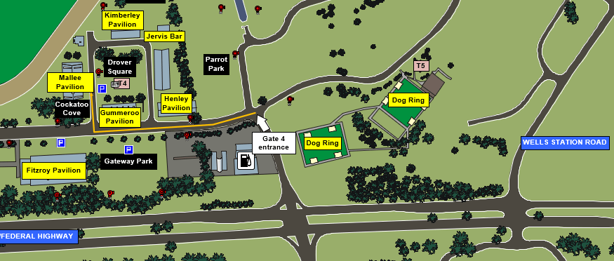 EPIC Site Map_Spring Gem Show_Mallee Pavilion_Gate 4 Access_Parking